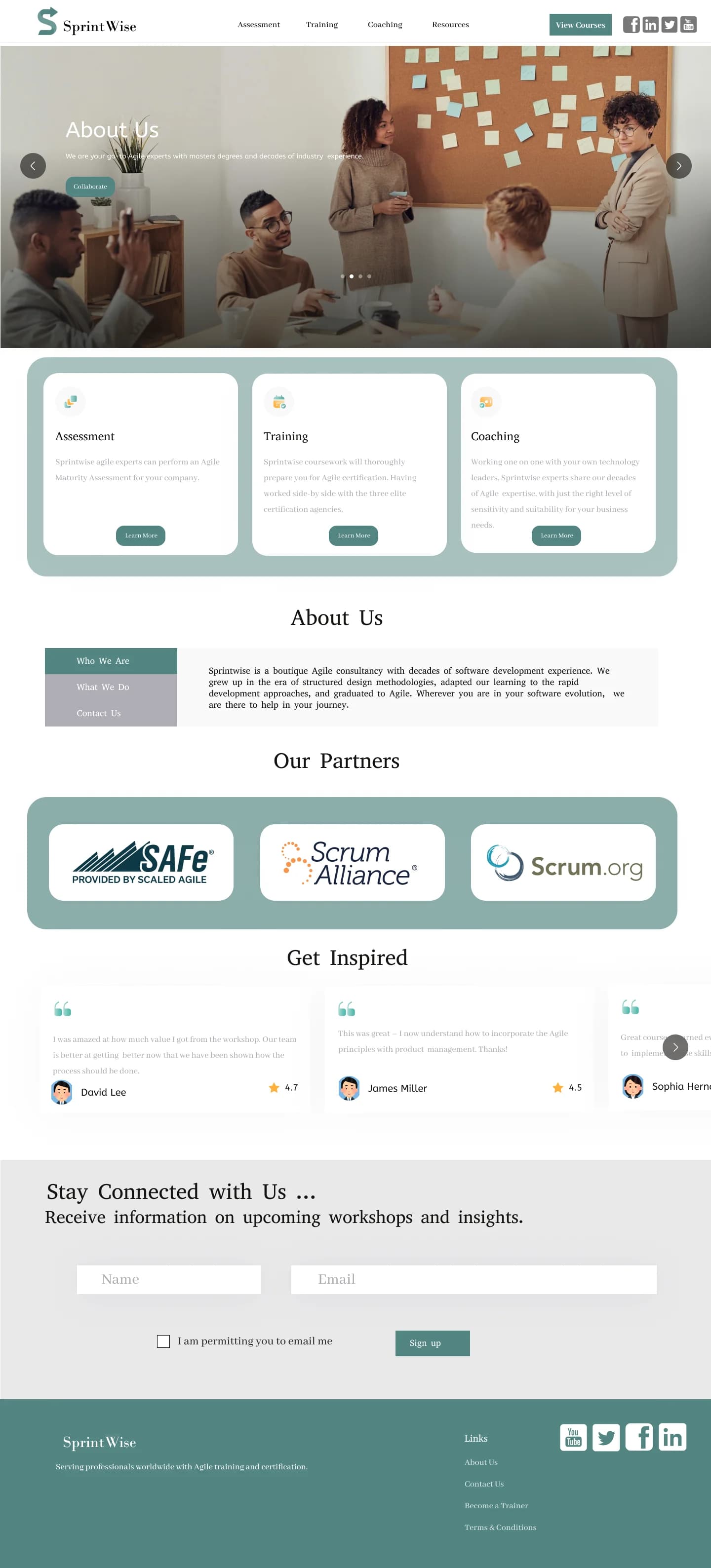 Agile Training Platform -- Home page